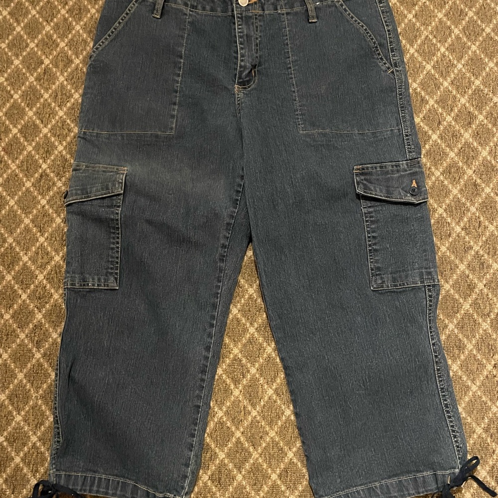 Faded glory stretch Denim Cargo Pants